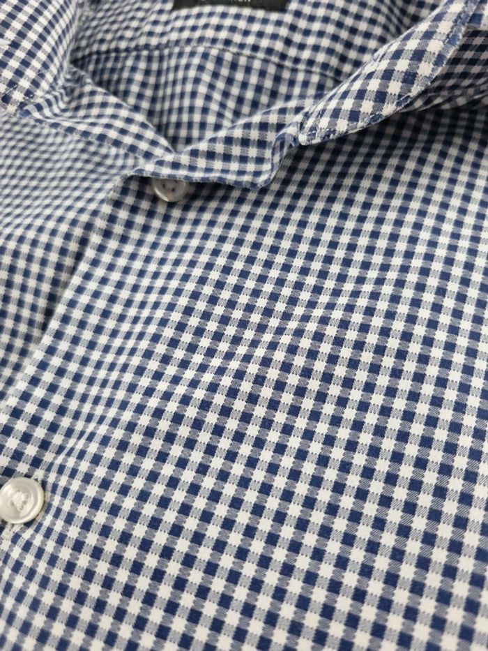 Chemise a carreaux Homme noir & blanc Hugo Boss Taille L - photo numéro 4