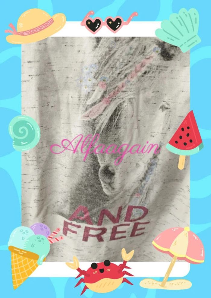 T-shirt gris cheval 8/10ans - photo numéro 7