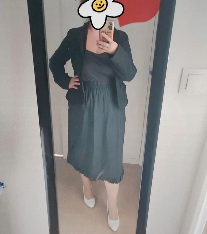 Jupe longue élastique vintage femme
