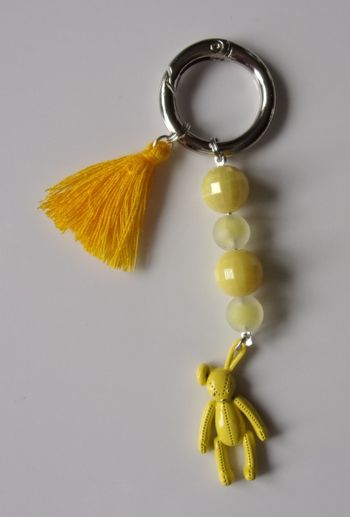 Déco de sac à main avec lapin métal Jaune
