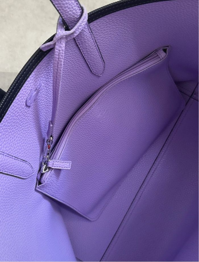 Sac cabas Lacoste bleu marine (intérieur violet) - photo numéro 2