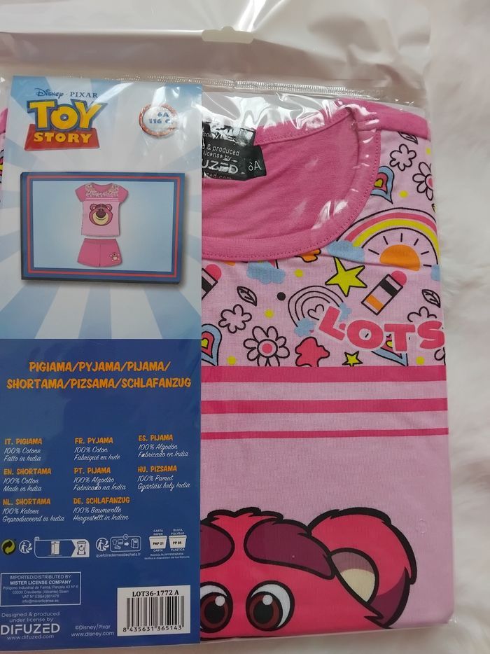 Pyjama été, pyjashort Lotso, toy story, neuf, taille 6 ans - photo numéro 6