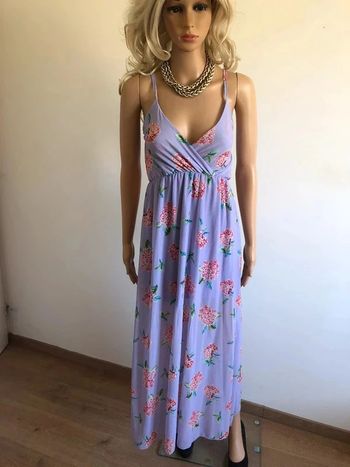 Robe longue mauve à bretelles taille 1 jamais portée