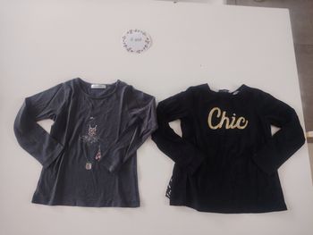 Lot de 2 t-shirts manches longues 4 ans fille Marèse tbe