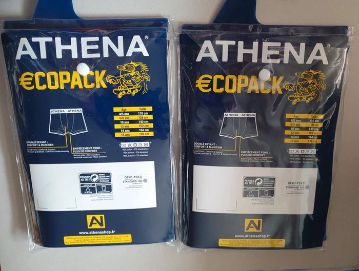 Lot n*3 lot 4 boxers athena 6-8 ans - photo numéro 2