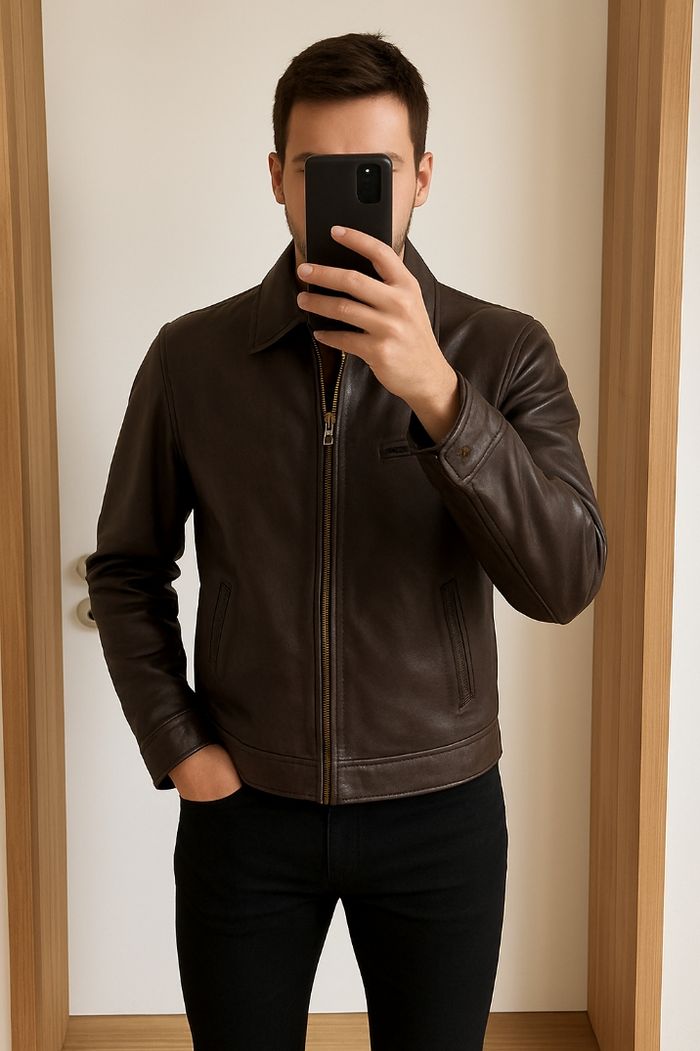 Veste en cuir homme - photo numéro 2
