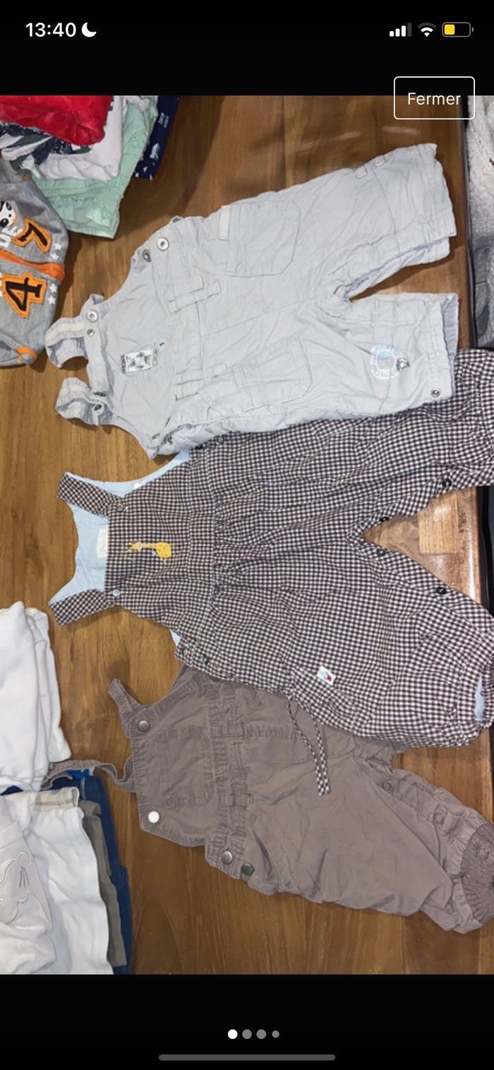 Lot de 3 Salopette garçon 3 mois