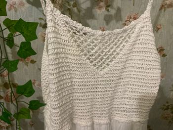 Robe longue macramé blanche