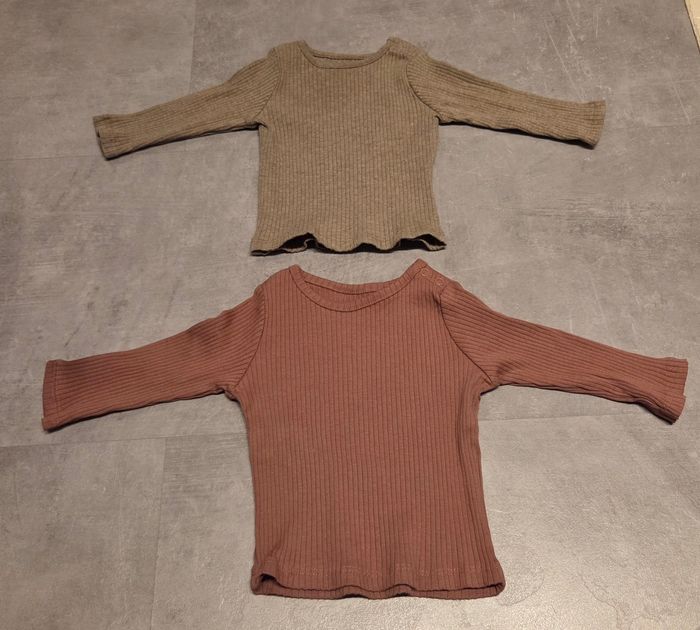 Lot de 2 t-shirt côtelé ML kiabi 3mois