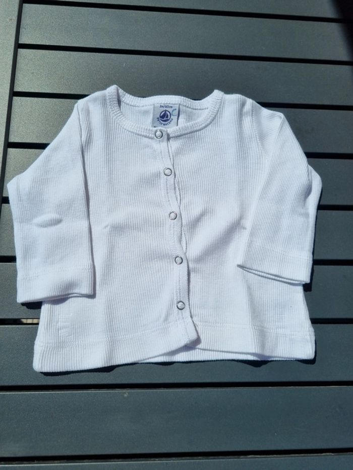 Gilet blanc 3 mois petit bateau