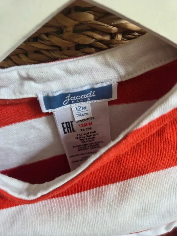 T-shirt Marinière Jacadi 12 mois - photo numéro 3