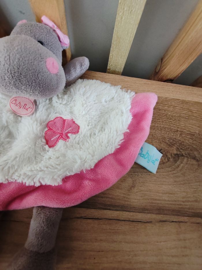 Hippopotame baby nat Zoé rose et blanc - photo numéro 2