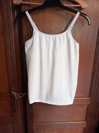 🍓débardeur top bretelle coton blanc T38 kia
