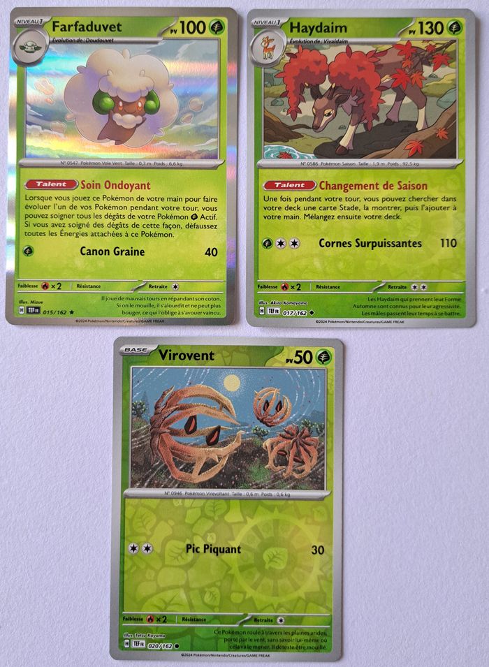🃏 Lot de 7 cartes Pokémon brillantes holo reverse EV Forces Temporelles 2024 - photo numéro 3