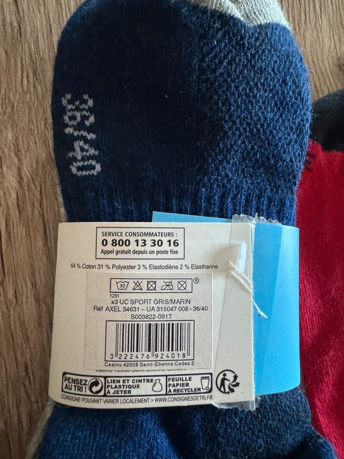 4 paires de chaussettes pointure 36-40 neuves avec étiquette - photo numéro 6