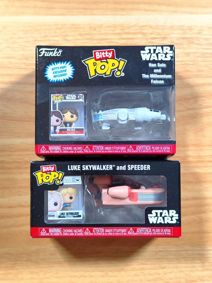 Lot 2 Bitty Pop! Rides - Star Wars (Han Solo & Luke Skywalker)