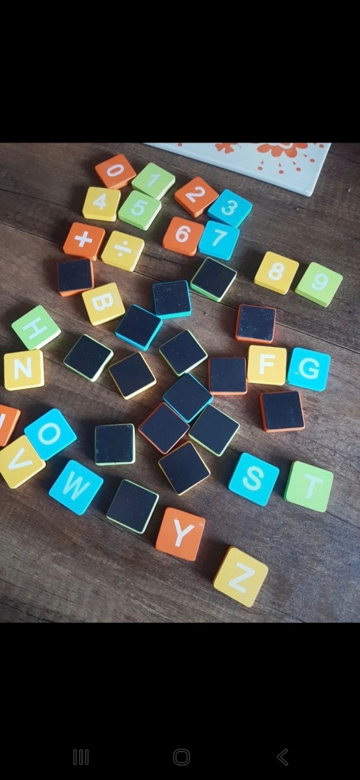 Lot lettres et chiffres en bois aimantés Janod - photo numéro 2