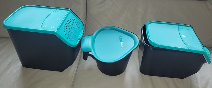 Lot de 3  Tupperware pour les pommes de terre oignons et poubelle de table - photo numéro 6