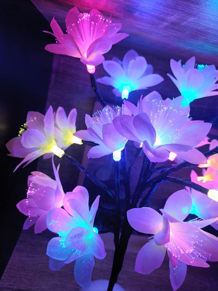 Lampe fleurs avec fibres optiques - photo numéro 2