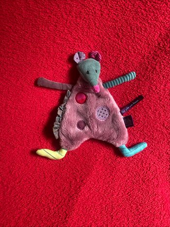 Moulin Roty doudou souris violet vert les jolis trop beau neuf jamais utilisé 