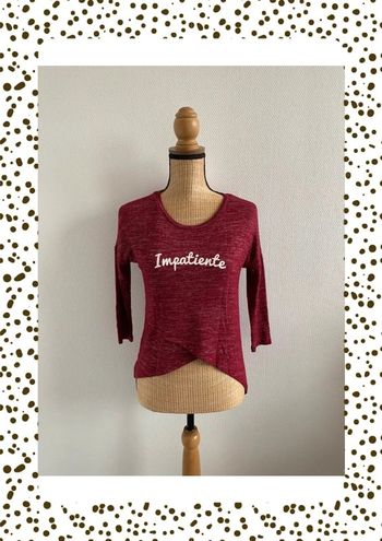 Pull manches 3/4 rouge