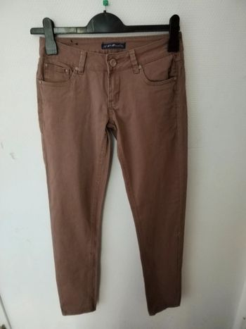 Pantalon slim beige