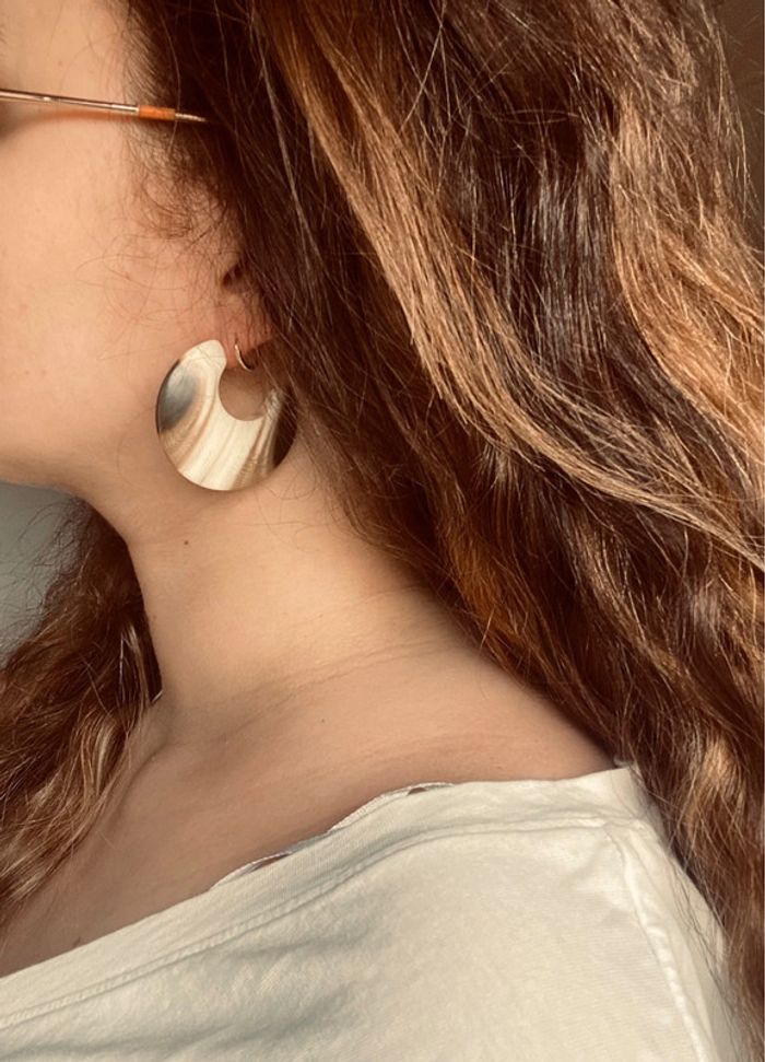 Boucles d’oreilles vintage beige et marron très bon état