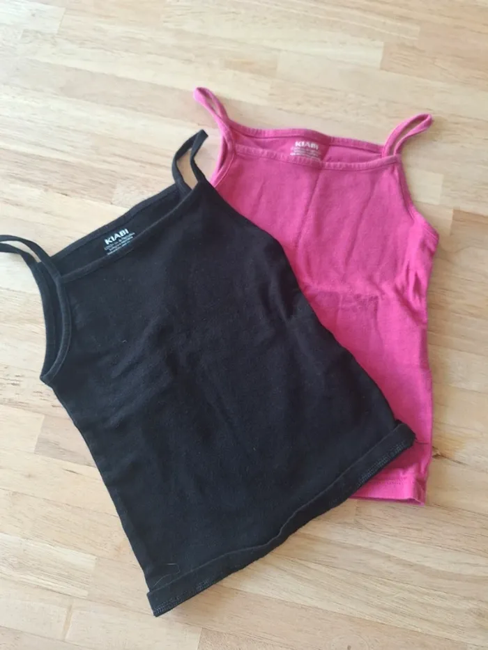 2 débardeurs fille coton 4 ans
