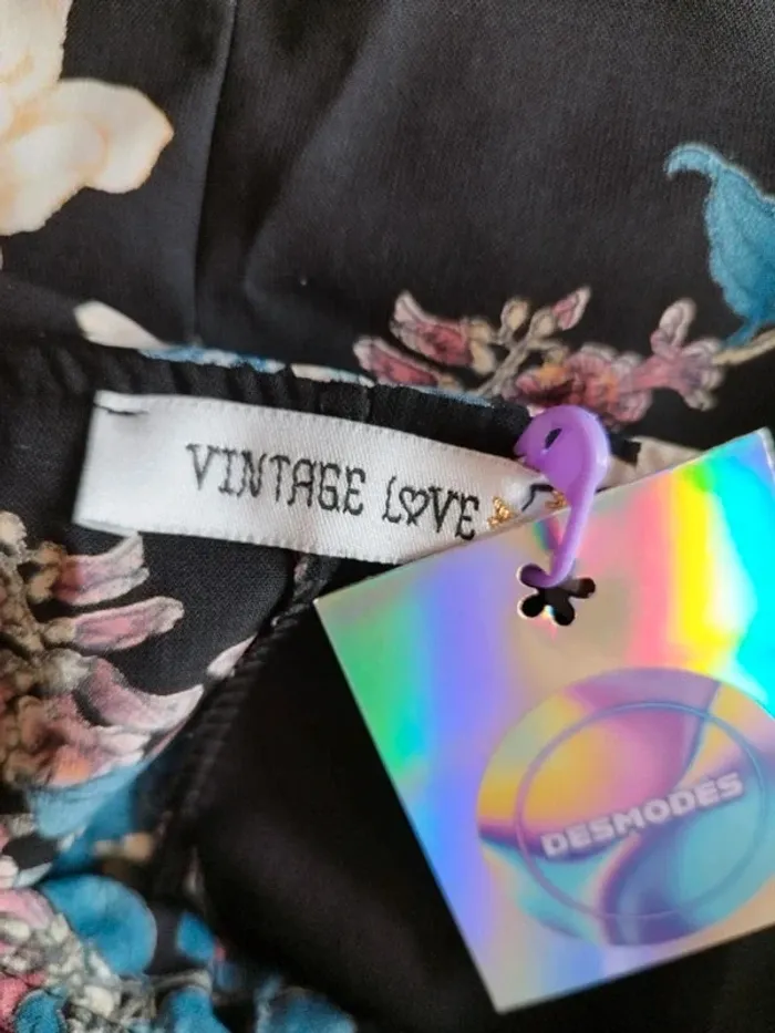 Jolie robe vintage love héron et fleurs - Drop Asie - photo numéro 10