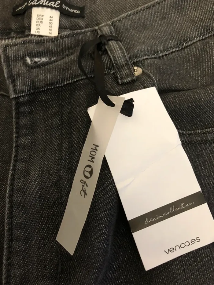 Jeans gris MoM fit byVenca - photo numéro 4