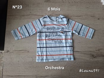🌷N°23🌷Tee-shirt Longues Manches - Orchestra - 6 Mois🌷