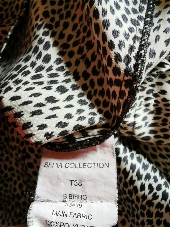 Blouse col V Sépia Collection T38 - photo numéro 7