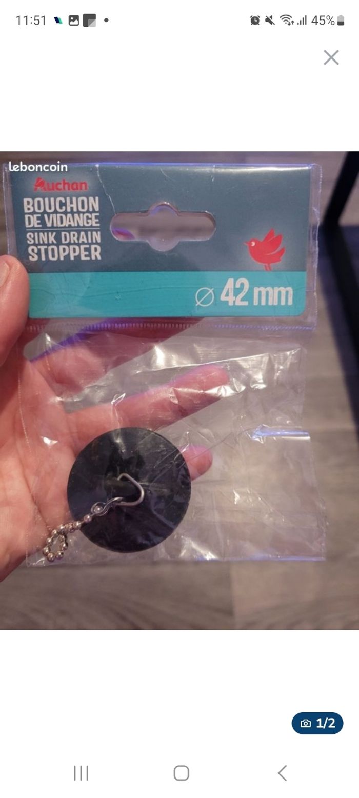 Bouchon de vidange avec chaînette