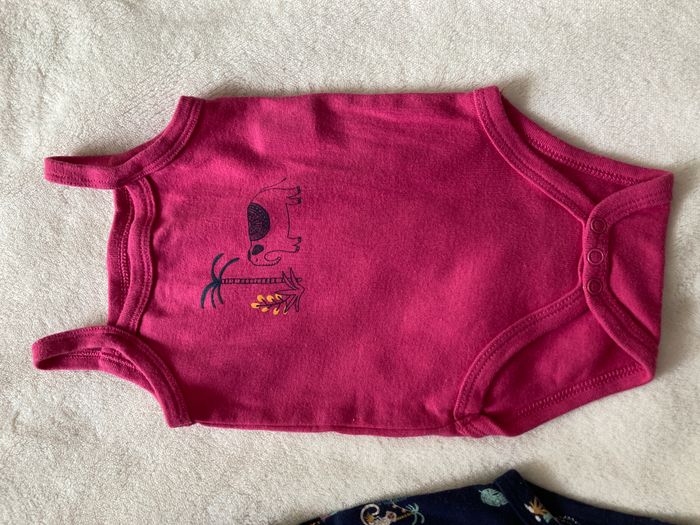lot 2 bodies petites bretelles imprimé bébé 3 mois - photo numéro 2
