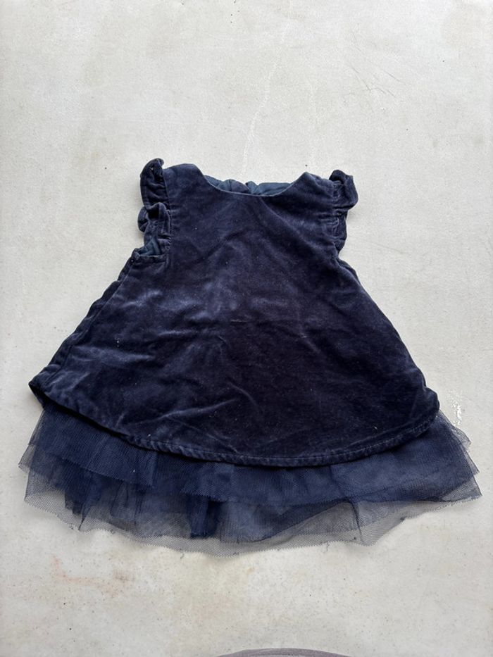 robe en velours bleu marine