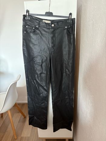 pantalon  large simili cuir