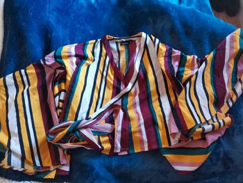 Blouse ratures multicolore à nouer boohoo taille S