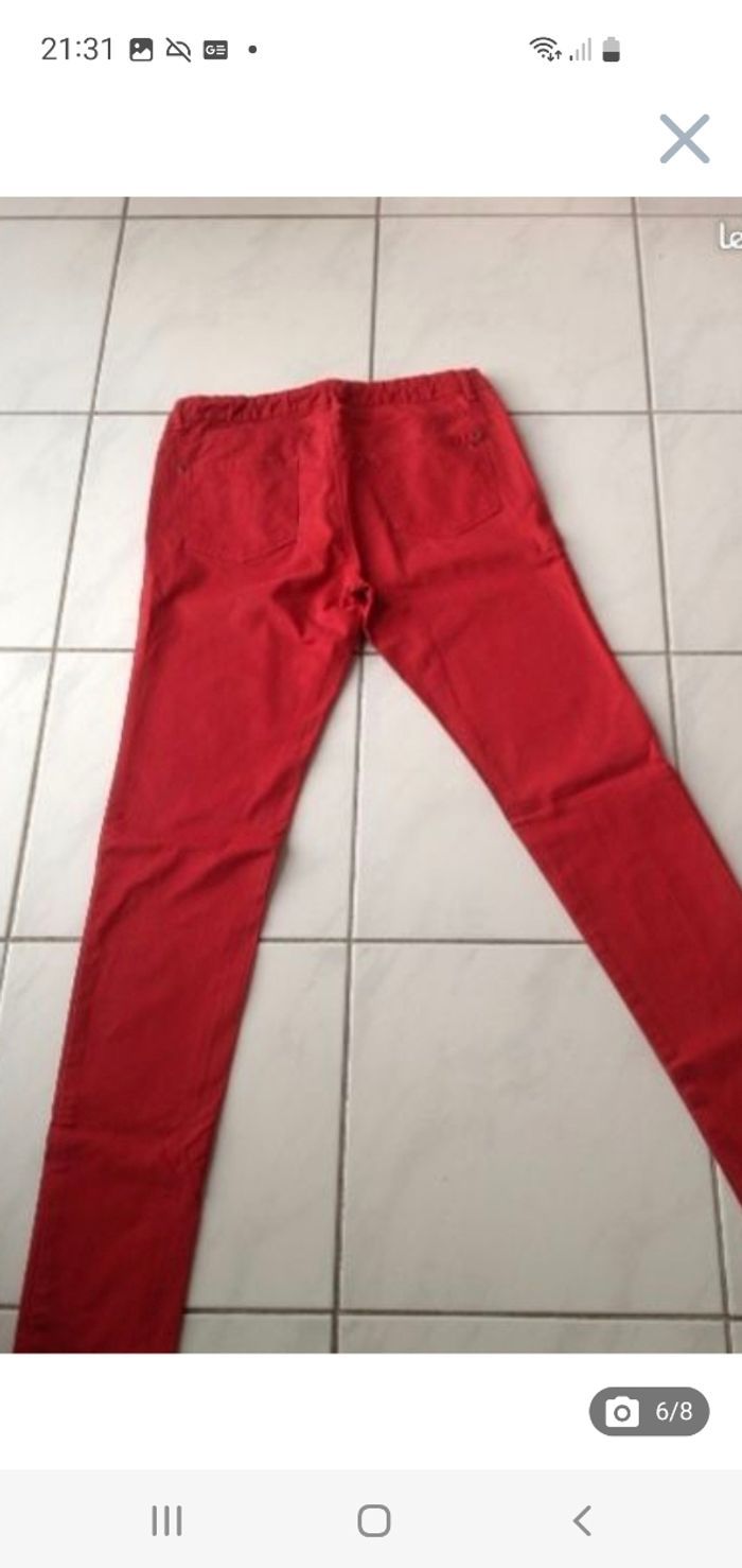 Pantalon slim rouge carmin 14 ans Monoprix Kids - photo numéro 6