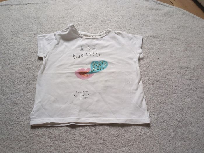 T-shirt adorable Zara blanc 6 ans