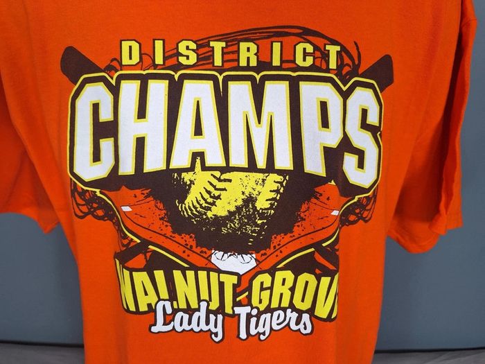 T-shirt imprimé gildan - Walnut Grove Lady Tigers – Champions de district 2013 (506) - photo numéro 3