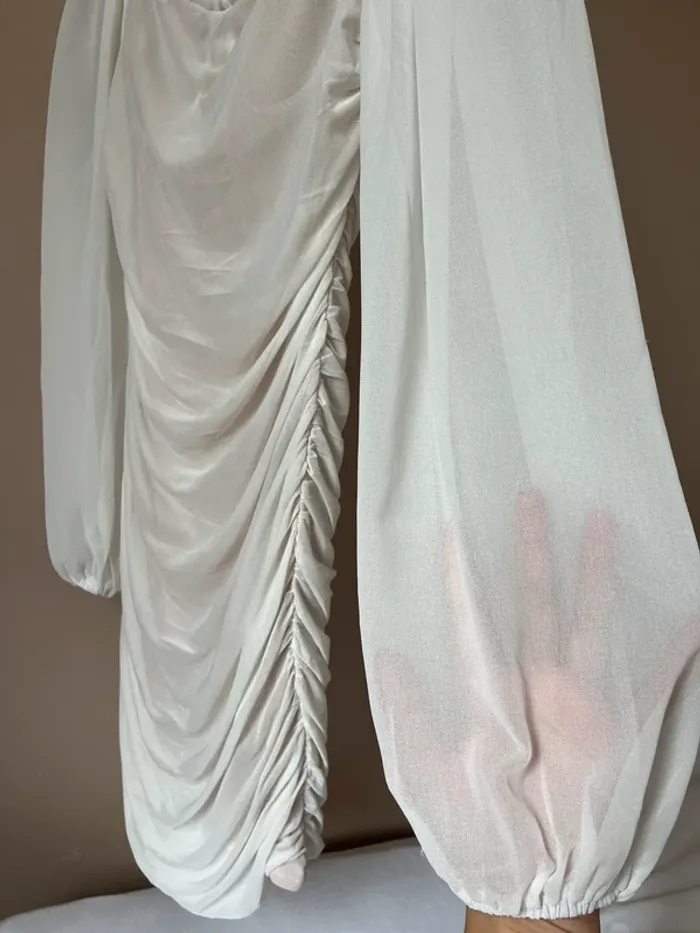 robe Blanche soirée voile blanc été - photo numéro 3