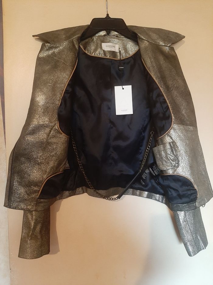 Veste en cuir doré - photo numéro 2