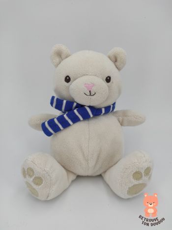 Doudou Ours blanc écharpe H&M
