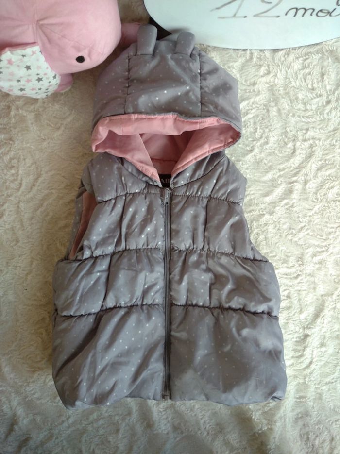 Veste sans manche zippée avec capuche oreille de lapin Fille 12 mois Étoile Kiabi - photo numéro 2