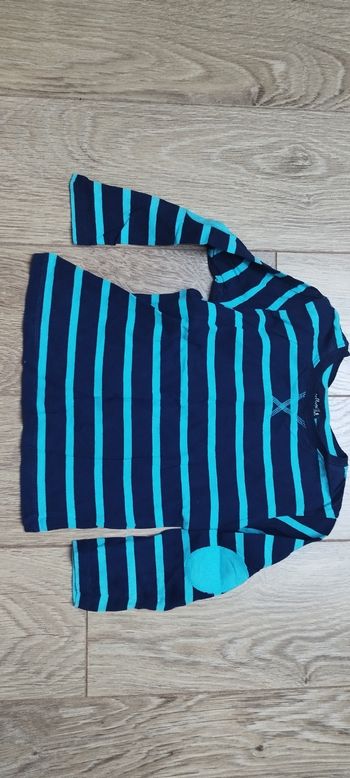 T-shirt manches longues bleu marine et turquoise Influx - 6 ans