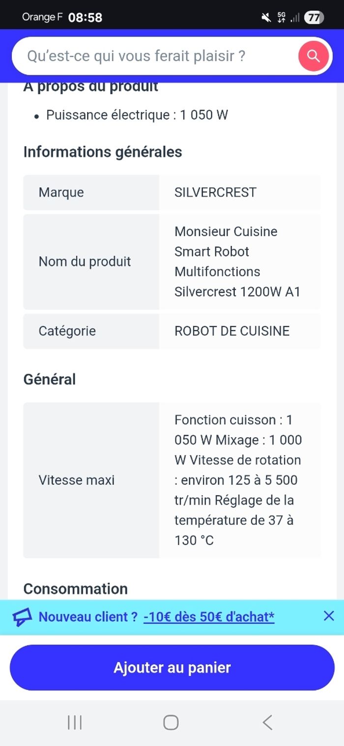 Mr Cuisine Smart Silvercrest neuf - photo numéro 4