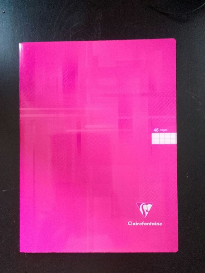 Cahier 24x32 - 48 pages - Rose - grands carreaux