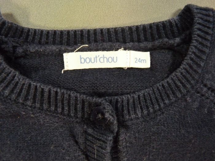 Gilet cardigan tricot bleu marine Bout'Chou 24 mois 86 cm fille - photo numéro 2
