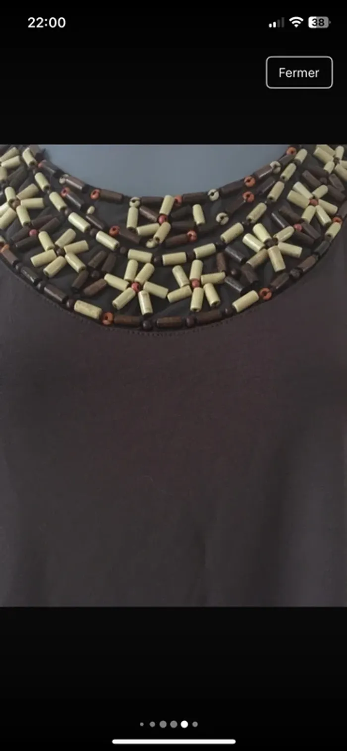 Neuf💎 Magnifique tee shirt avec perles en 42 de la boutique Christine Laure - photo numéro 4
