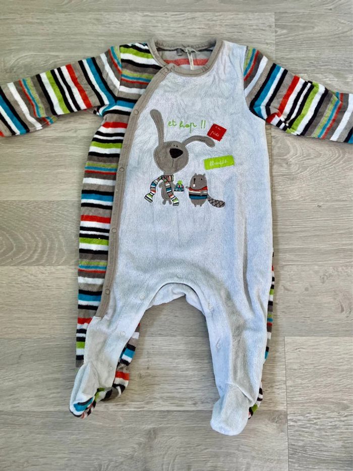 Lot de 2 pyjamas velours - 6 mois - photo numéro 2